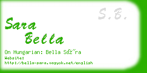 sara bella business card